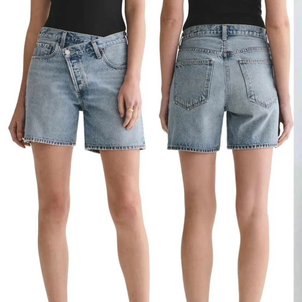 AGOLDE Criss Cross Organic Denim Short Sz 27 NWT